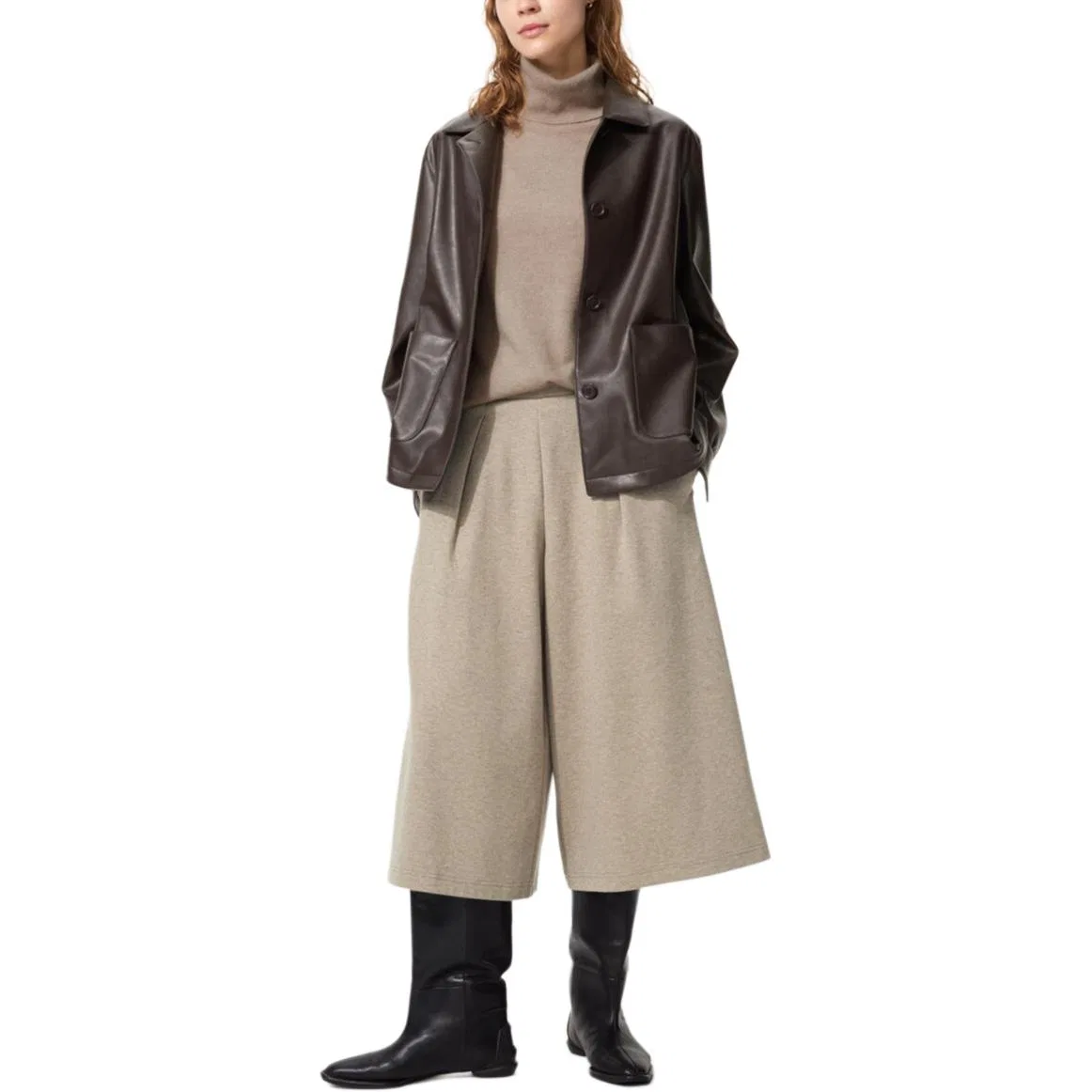 Женские брюки повседневные с заниженной талией UNIQLO, Beige