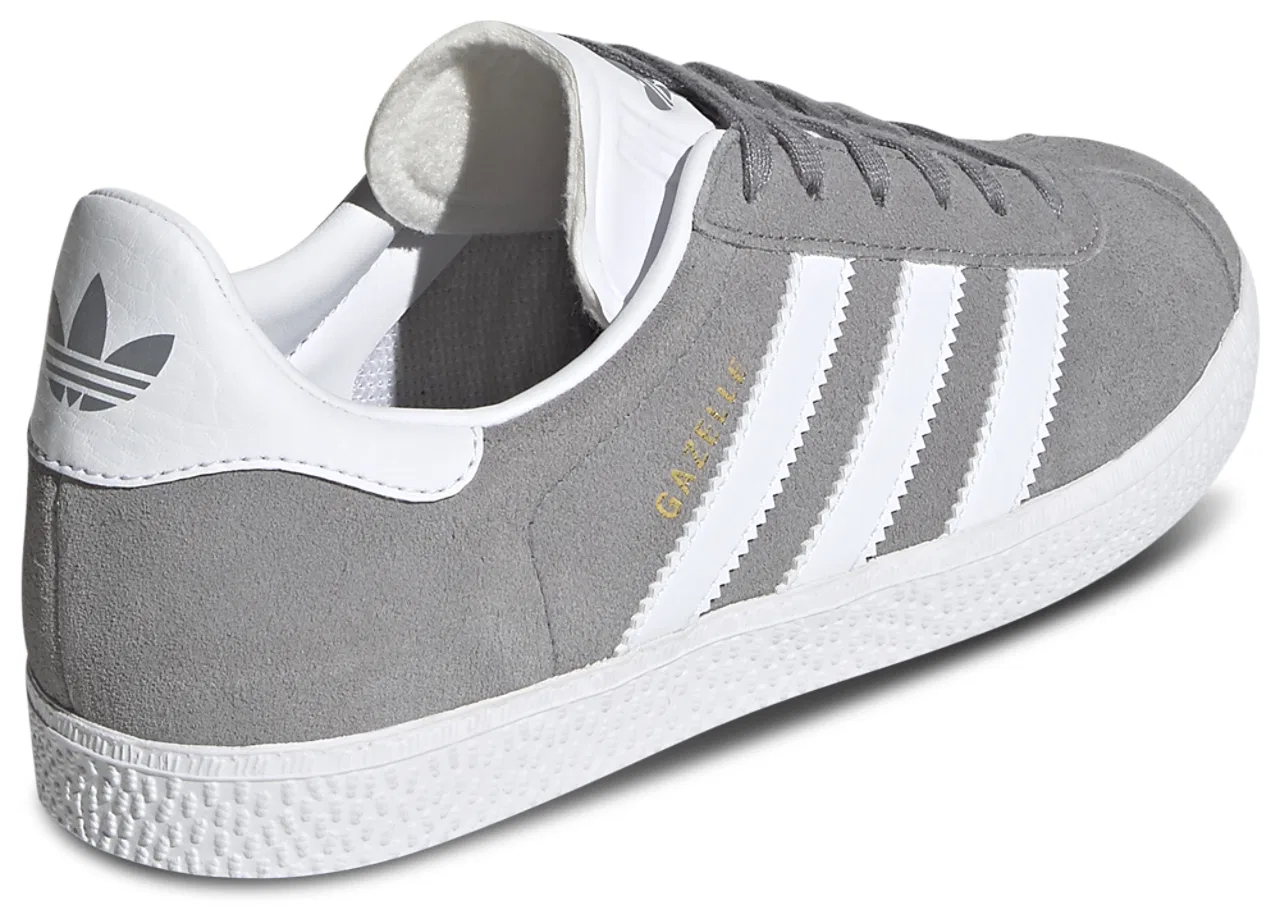 Кроссовки для девочек Gazelle Adidas, цвет Grey/Gold Metallic/White — фото 4