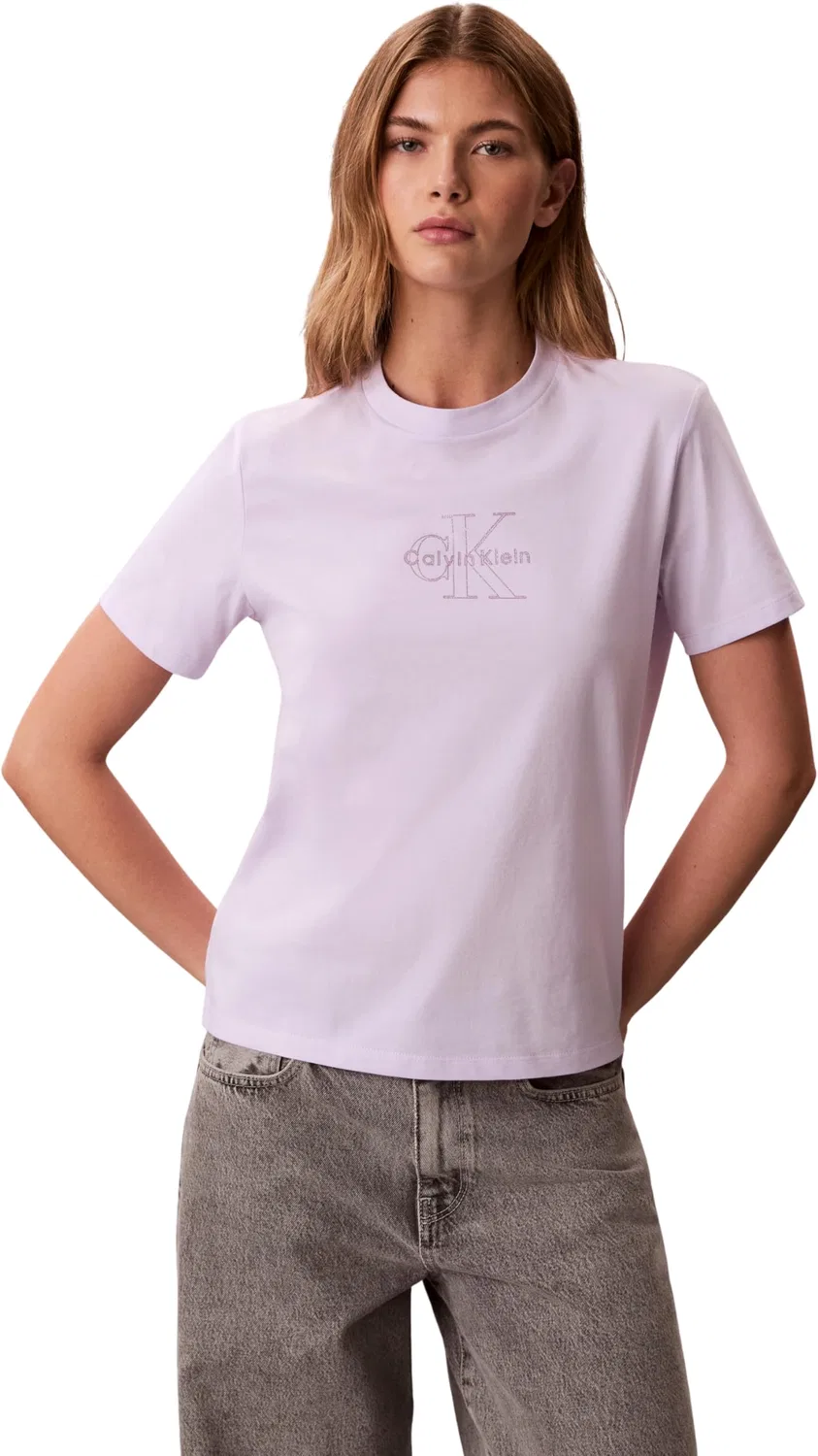 Женская футболка с принтом Classic Monologo Calvin Klein, Multi (Island Lilac)