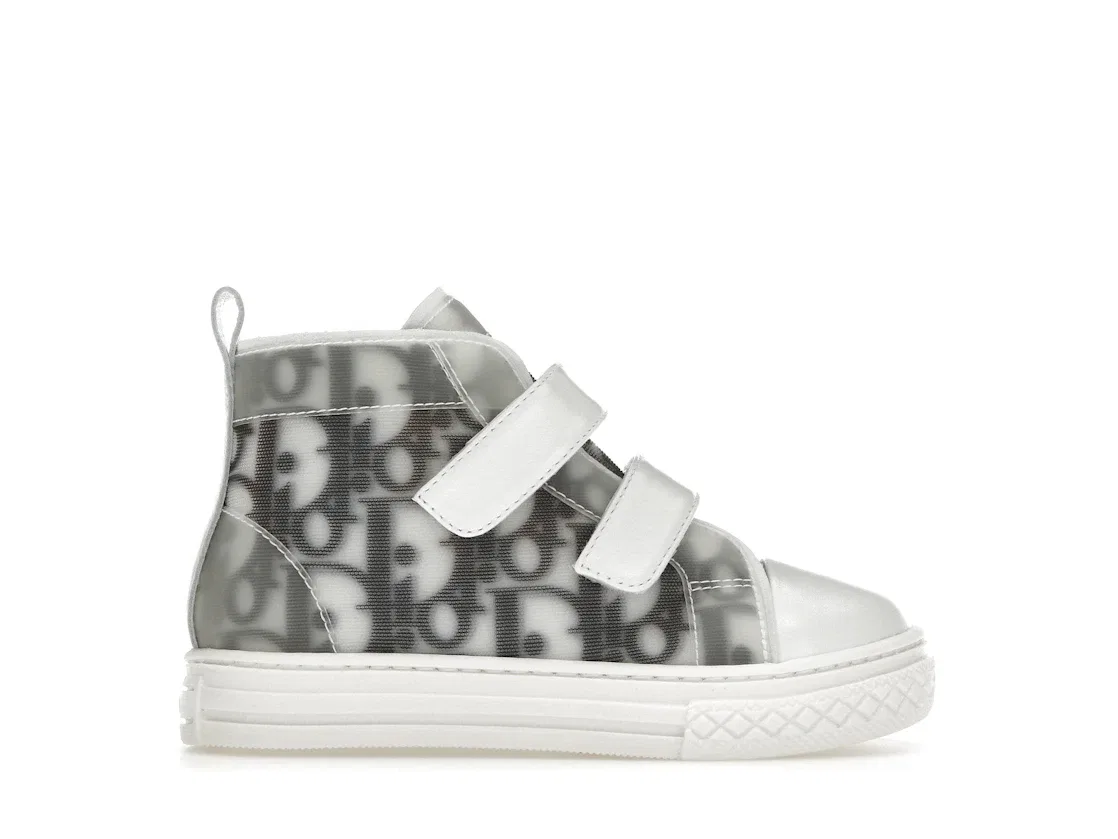 Детские кроссовки высокие с принтом Dior B23 High Dior, White/Black/Dior Oblique
