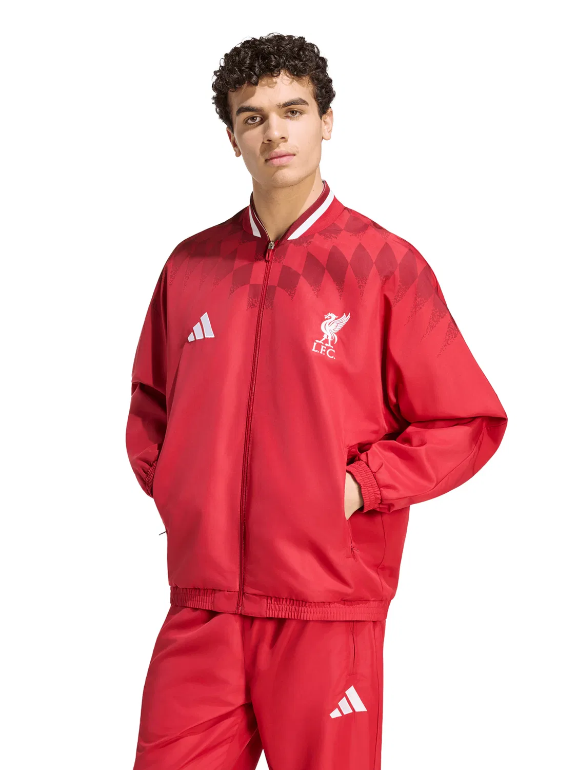 Тренировочная куртка Adidas Performance FC Liverpool Stadium в красном и темно-красном цветах — фото 2