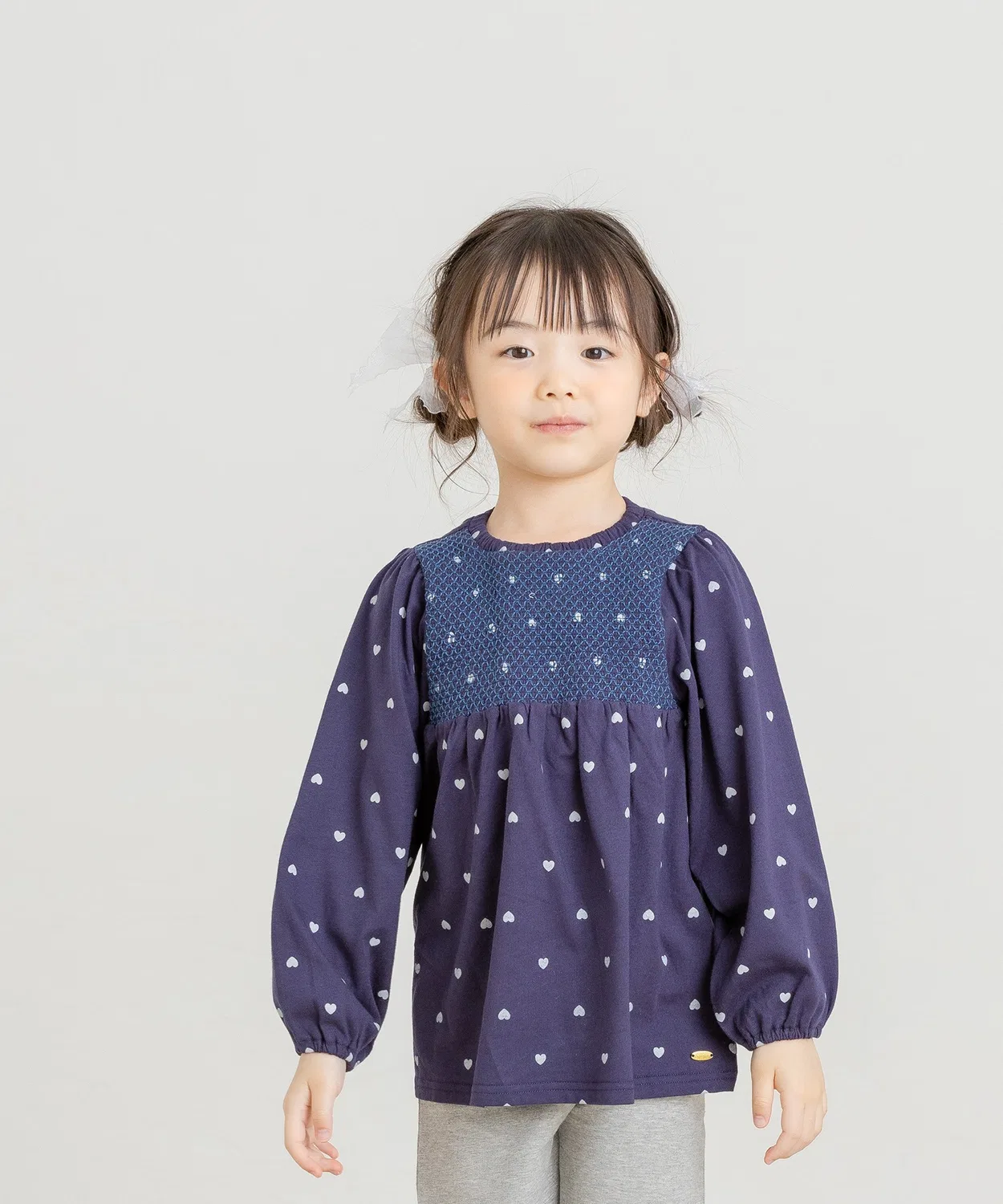 Детская туника с принтом Heart All-Over la poche biscuit, Navy