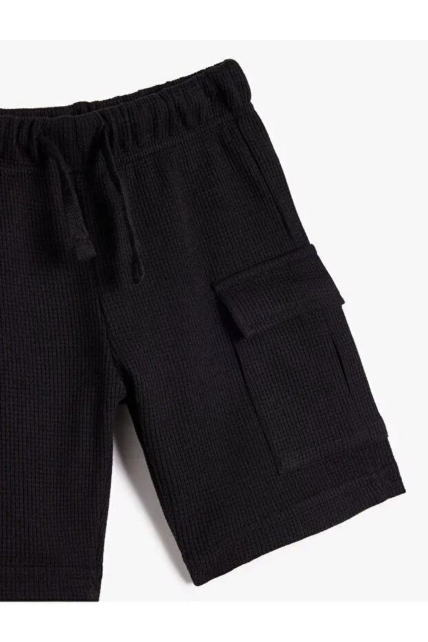 Детские шорты для мальчиков хлопковые Boy'S denim&canvas shorts 5skb40016tk Koton, Black — фото 3