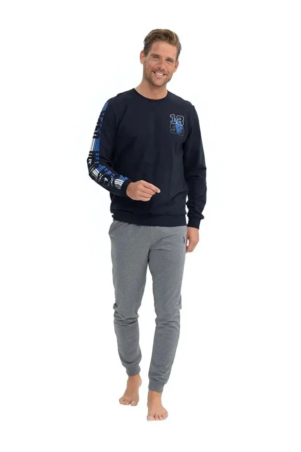 Мужской комплект пижамы с лицензионным принтом U.S. Polo Assn., Navy Blue