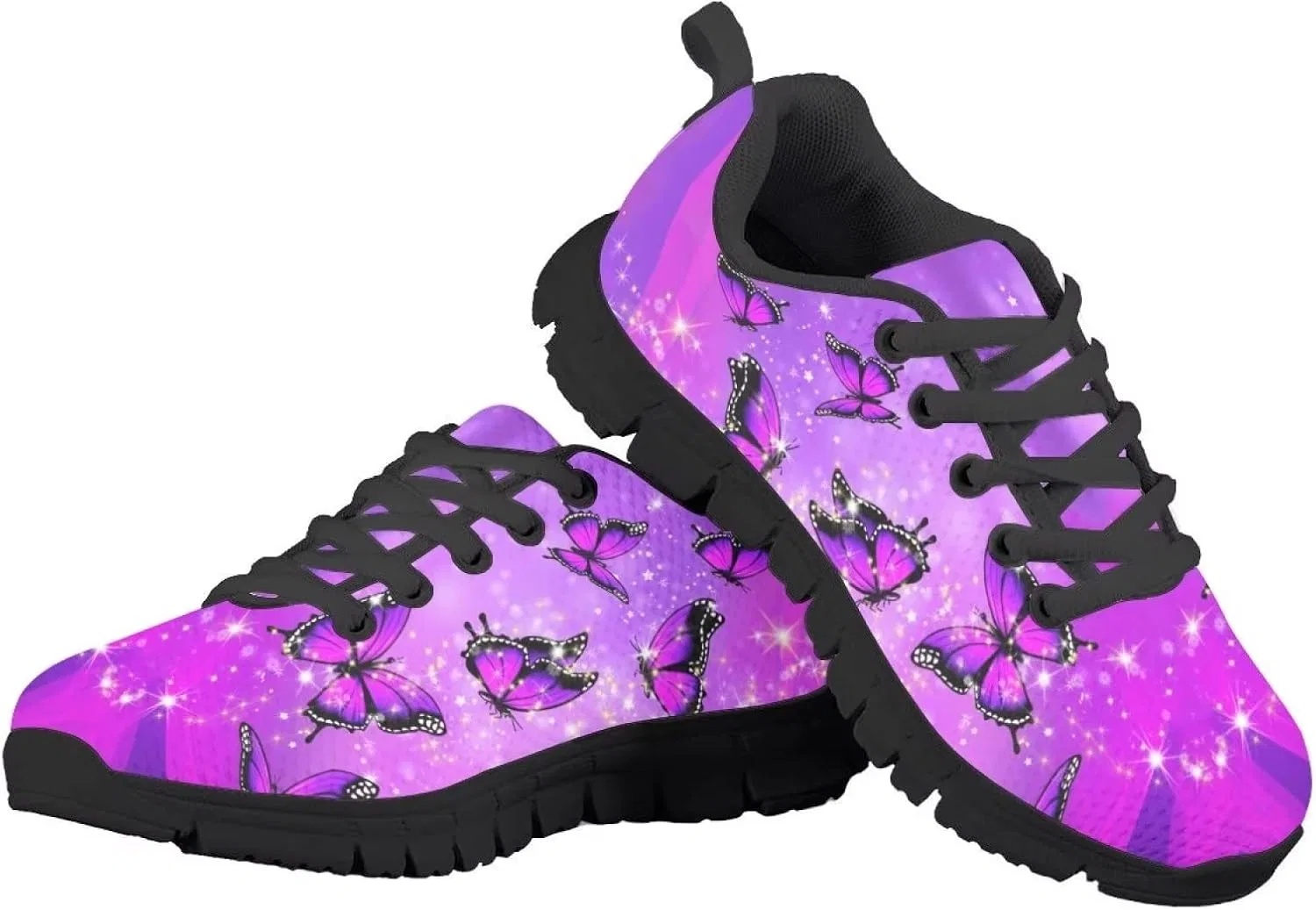 Детские кроссовки для девочек с противоскользящей подошвой Biyejit, Pink Galaxy Butterfly