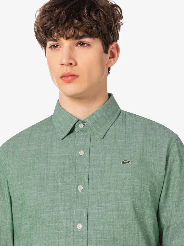 Рубашка с длинным рукавом Chambray LACOSTE, Green — фото 2