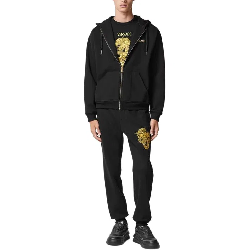 Футболка с круглым вырезом, прямая посадка, VERSACE, Black — фото 3