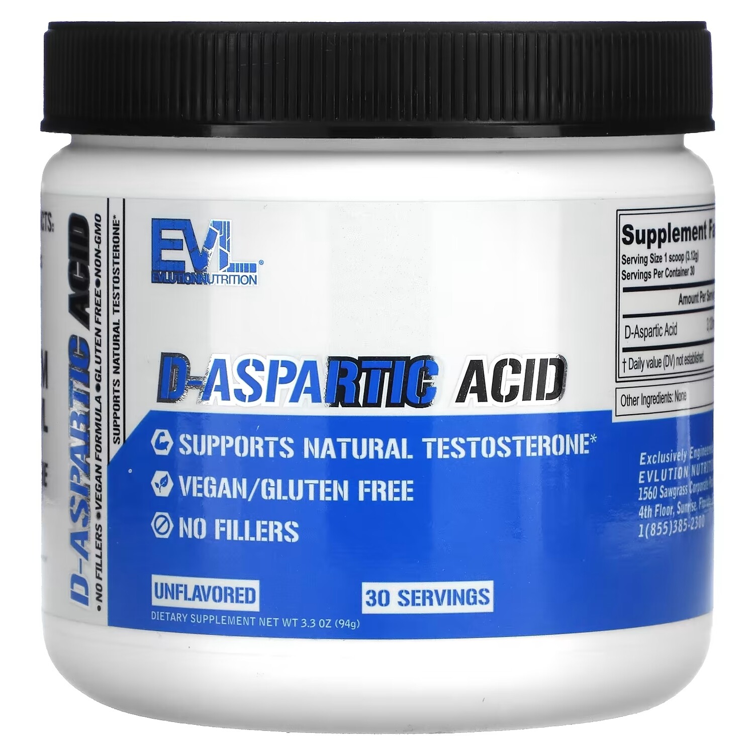 

EVLution Nutrition D-Aspartic Acid Unflavored, 94 г