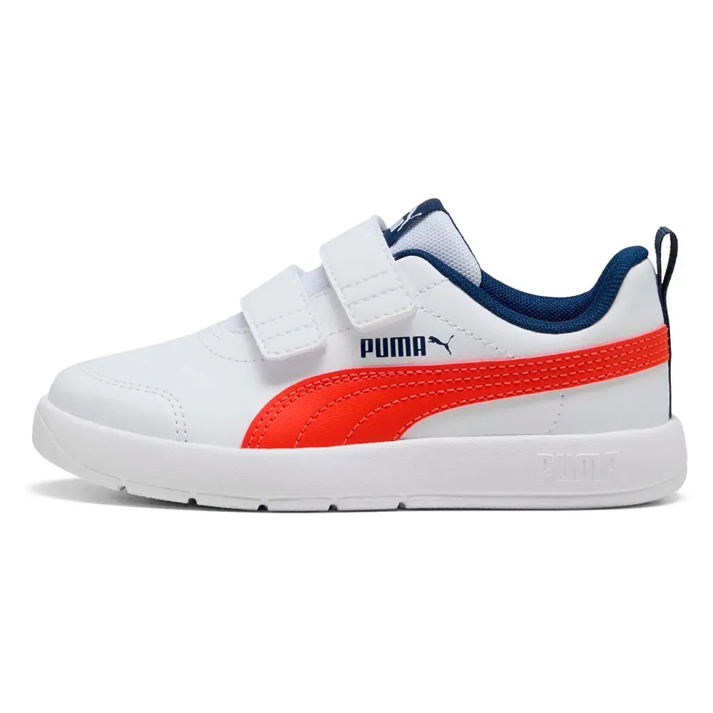 Детские кроссовки для девочек с липучками Courtflex V3 V PS Puma, White — фото 4