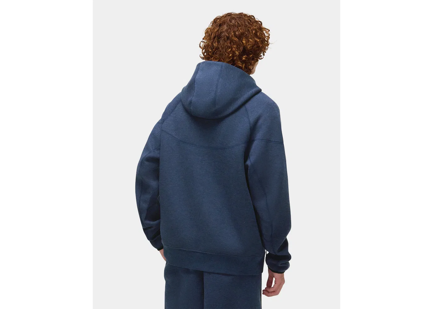 Мужская худи с молнией Nike Sportswear Tech Fleece Windrunner, Obsidian Heather/Black — фото 4