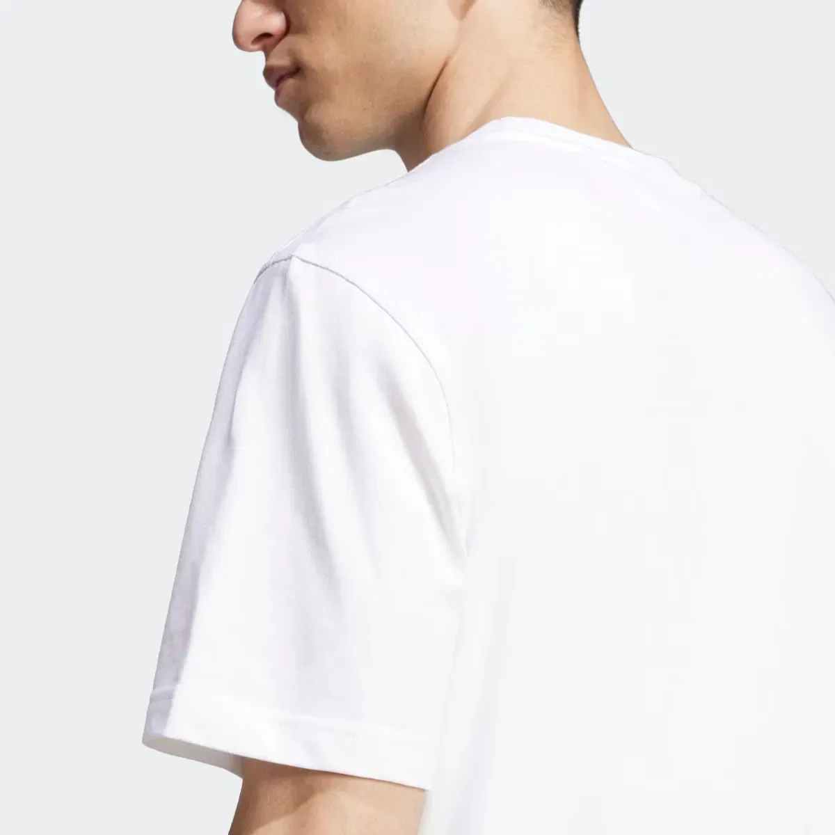 Мужская футболка с принтом Trefoil Essentials adidas, Цвет Blanco — фото 3