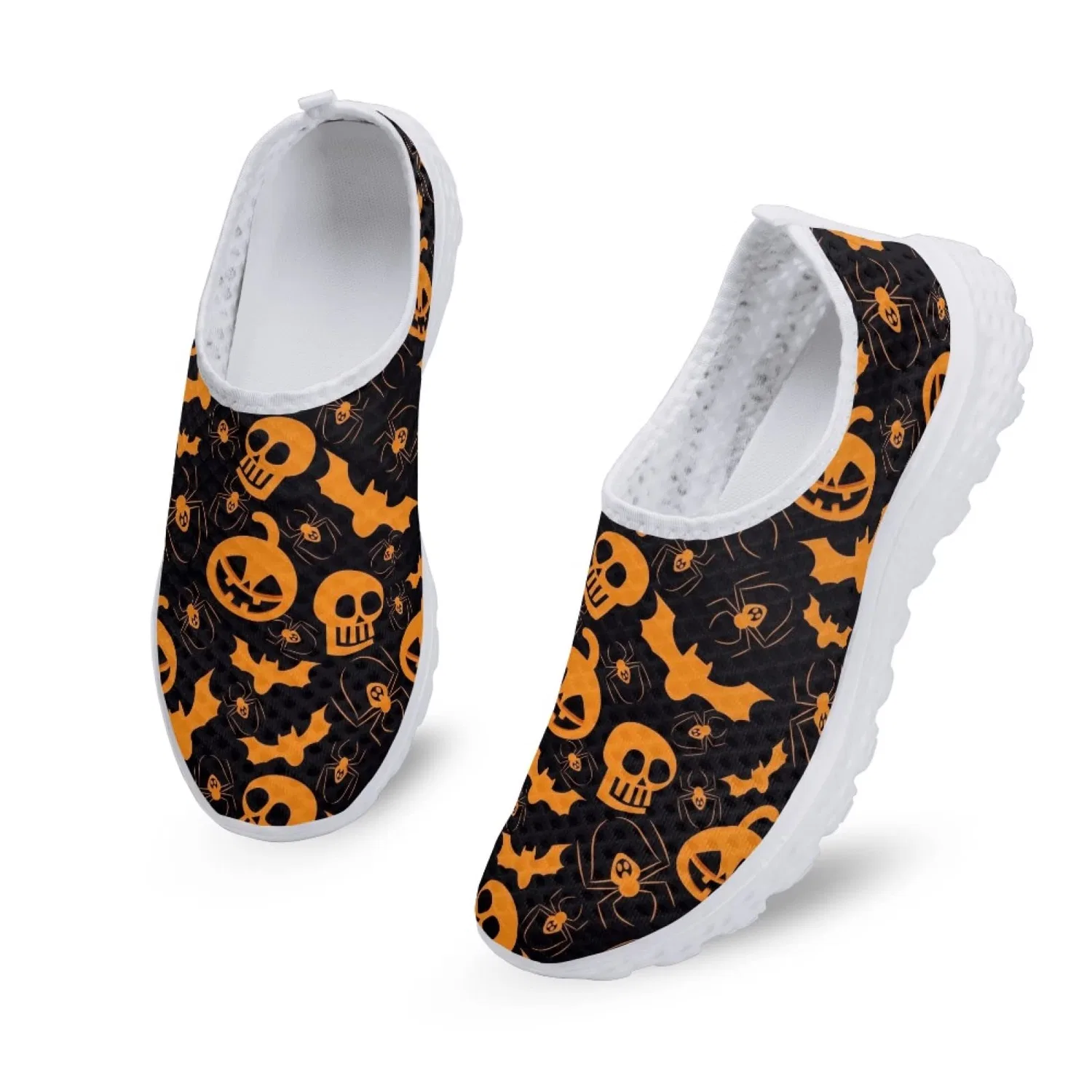 Детские кроссовки для девочек с принтом Snowflake Butterfly Ethnic Pattern Kuiaobaty, Motivo Halloween — фото 4