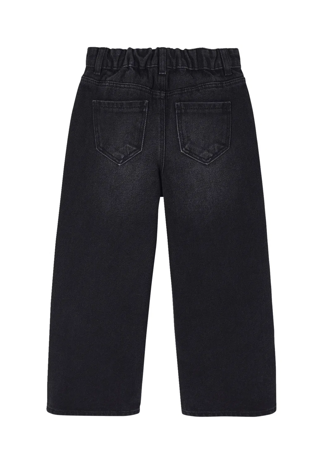 Weite mädchen Jeans mit dehnbund, Bundweite Verstellbar - джинсы свободного кроя Vertbaudet, Schwarz Denim — фото 2