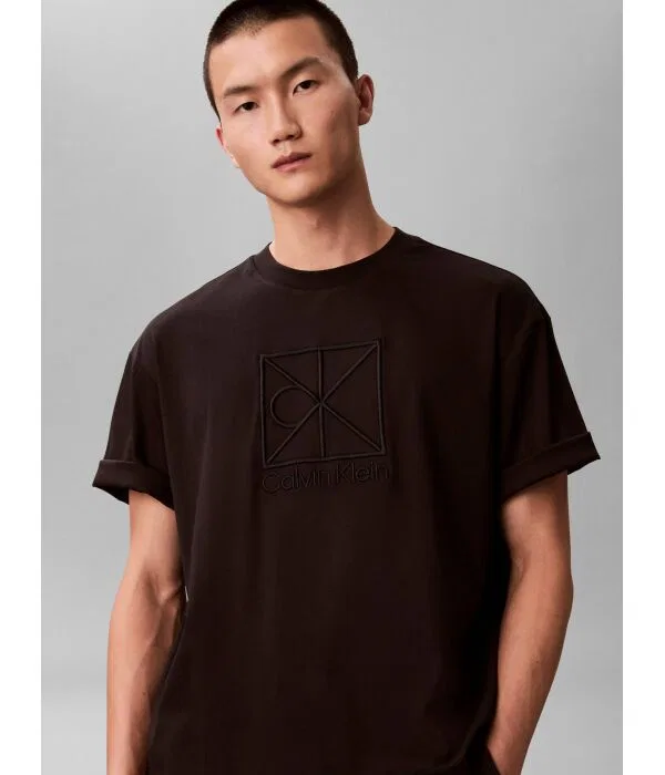 Мужская футболка свободного кроя Calvin Klein, черный — фото 3