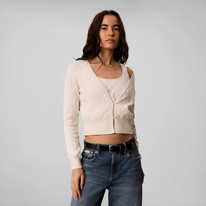 Женский костюм с V-образным вырезом Calvin Klein, Цвет YAS-Ivory — фото 4