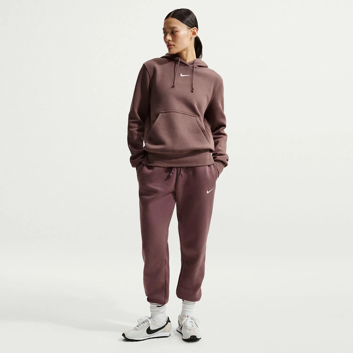 Женские спортивные брюки из флиса Nike NSW PHNX FLC MR PANT STD, Orange Schwarz — фото 3