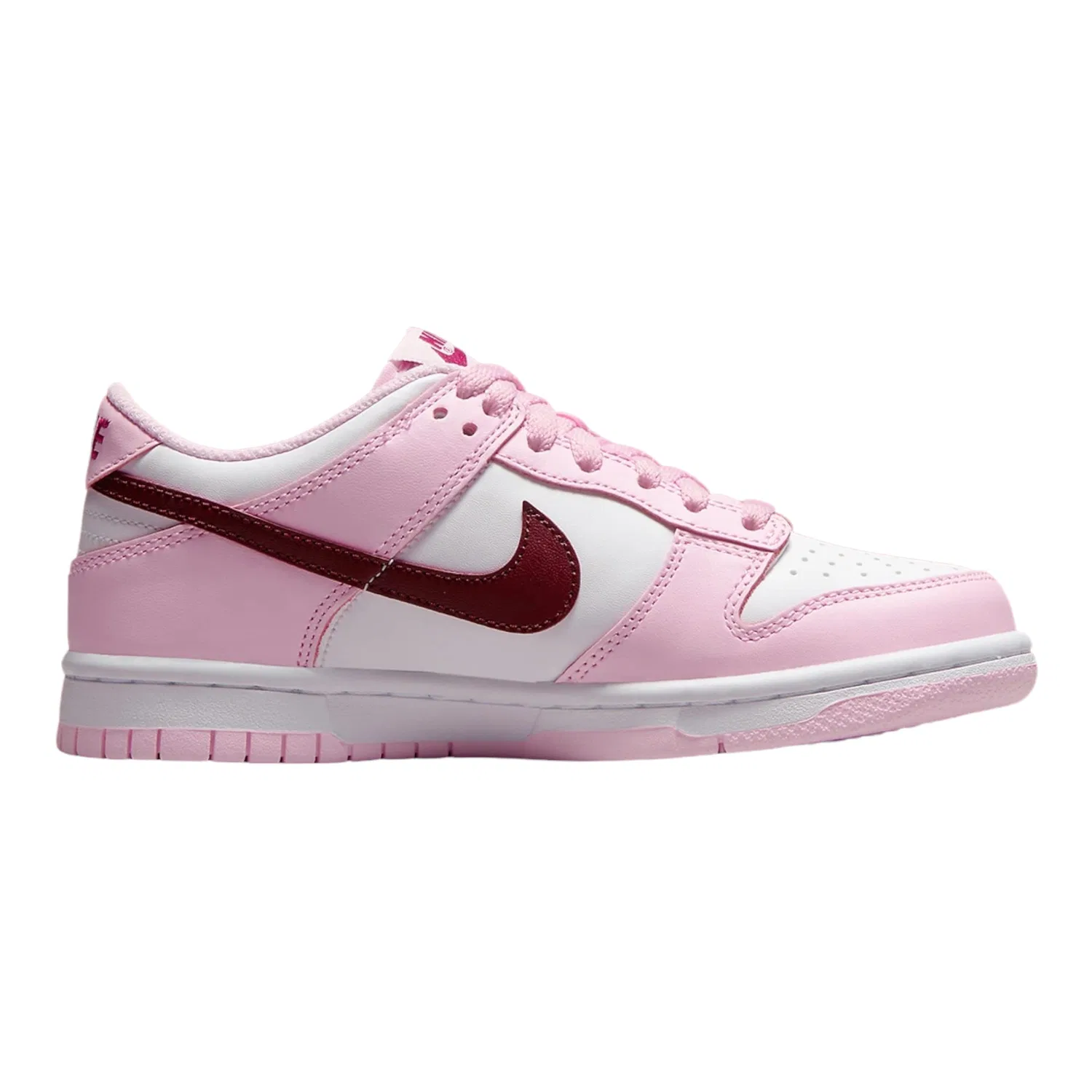 Детские кроссовки для мальчиков с принтом NIKE Dunk Low NIKE, Foam Pink Dark Beet White — фото 2