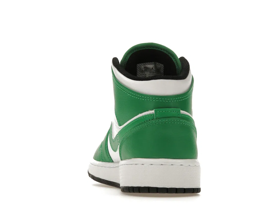 Детские кроссовки с перфорированным носком Jordan 1 Mid Lucky Green Jordan, Lucky Green/Black/White — фото 4
