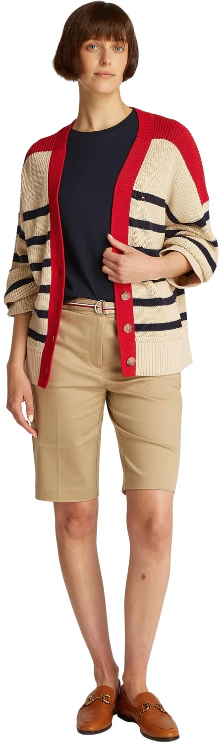 Женский кардиган с V-образным вырезом Co Cardi Mid GG V-NK LS Tommy Hilfiger, Dark Night Navy Stripe — фото 4