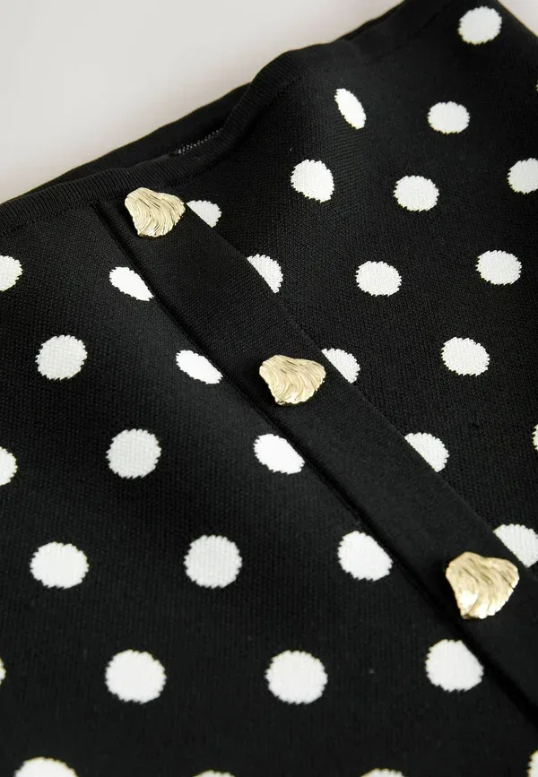 Топ с баской, горошек Regular fit smart knit peplum bandeau top Next White Polka Dot, белый — фото 2