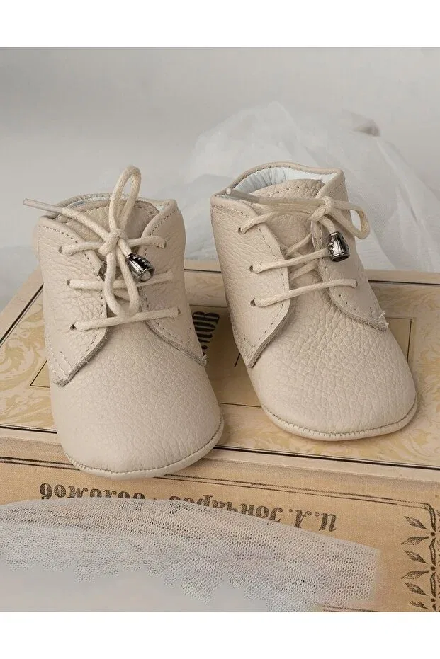 Детские ботинки для мальчиков из натуральной кожи Leo Lace-Up Beybium, Nude Color