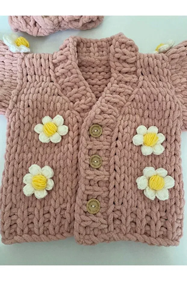 Детский кардиган для девочек хлопковый Daisy girl cardigan Cnsasf, Pink — фото 2