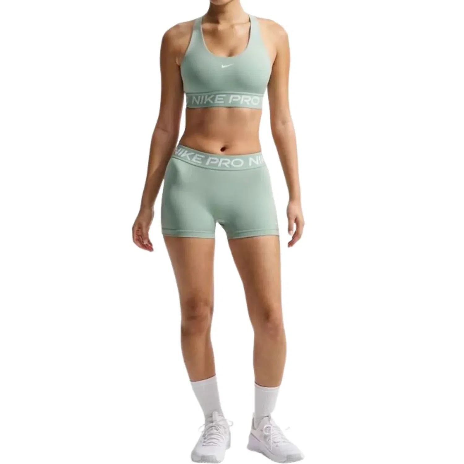 Женские шорты Pro Mid-Rise 7.5cm (approx.) Biker Shorts 'Steam White' Nike, Steam/White — фото 3
