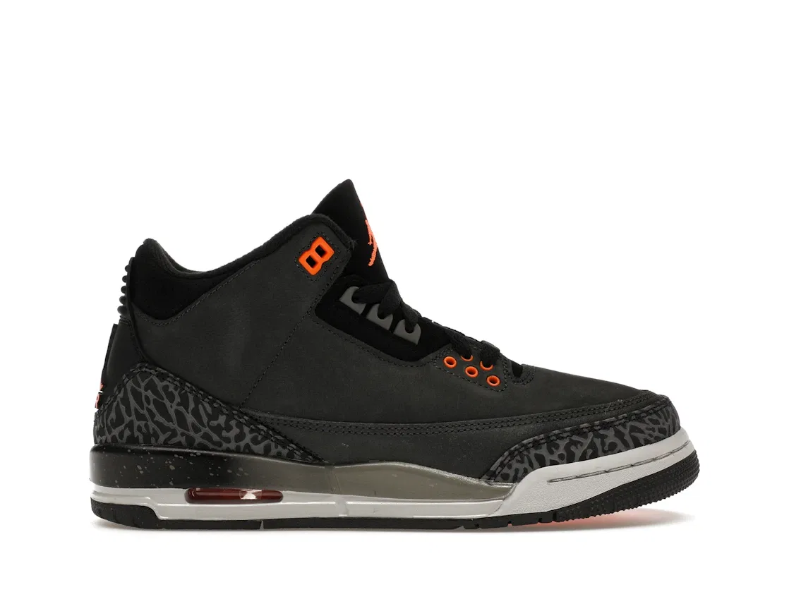 Детские кроссовки с принтом Jordan 3 Retro Jordan, Night Stadium/Total Orange-Black-Flat Pewter-Neutral Grey