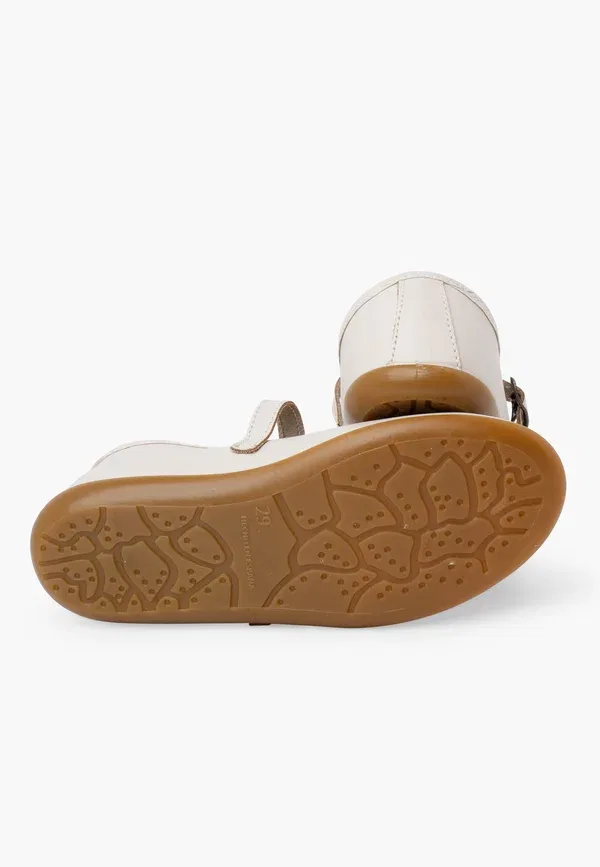 Балетки кожаные Ankle strap ballet pumps Pisamonas, Beige, бежевый — фото 4