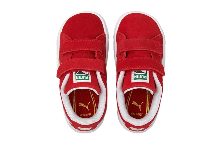 Детские кроссовки из замши с моделью Suede Classic 21 AC Infant PUMA, High Risk Red White — фото 4