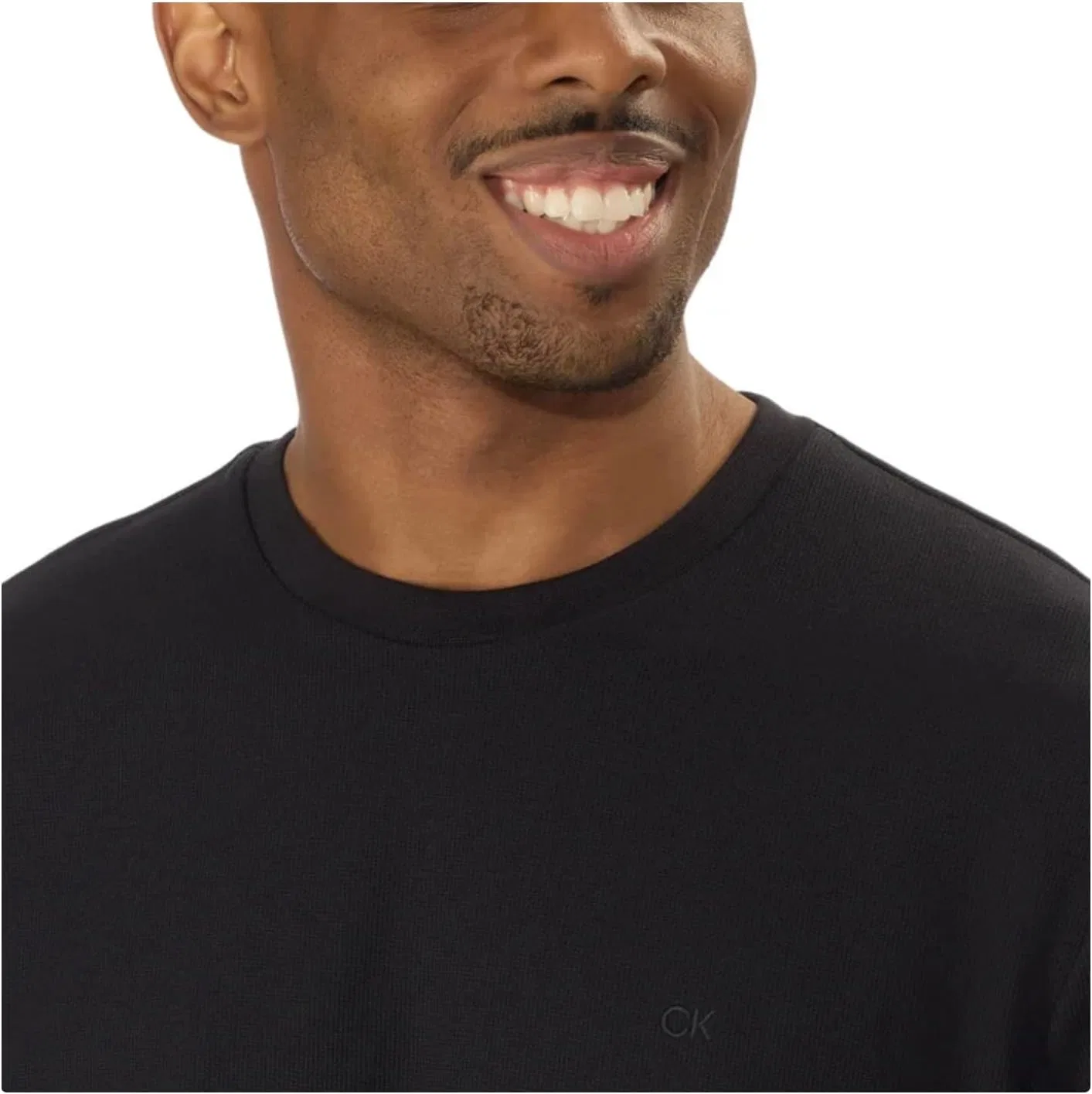 Мужская футболка с вафельной текстурой Tee Calvin Klein, Black — фото 3