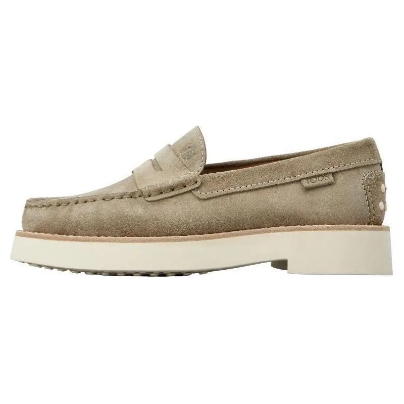Лоферы на толстой подошве TOD'S белые