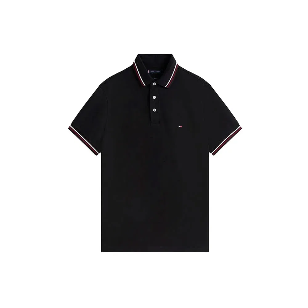 Поло с коротким рукавом slim fit Tommy Hilfiger, черный — фото 3