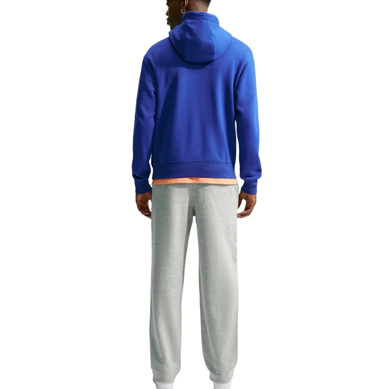 Мужское худи с принтом Nike Club Fleece Hoodie Old Royal White, синий — фото 3