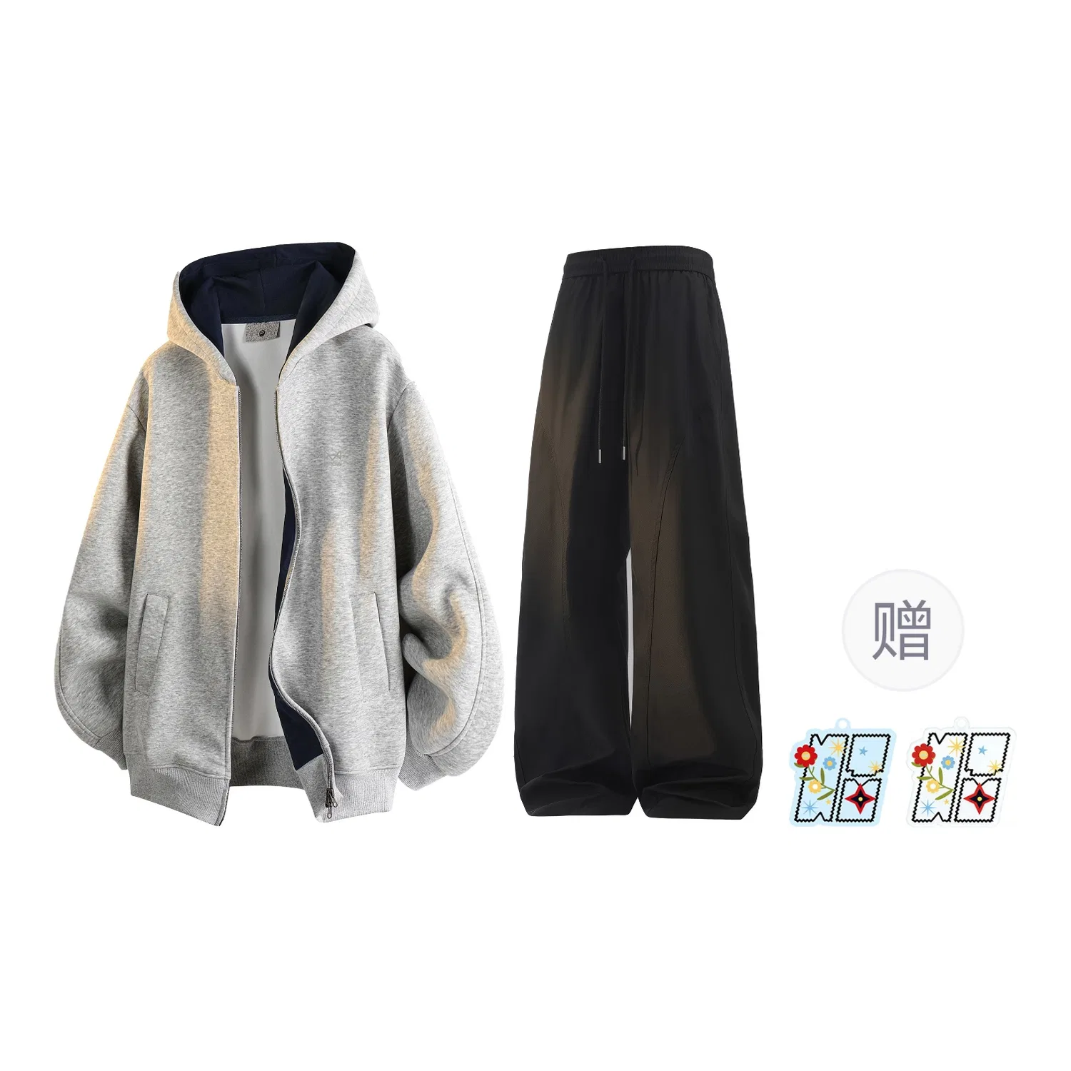 Детский комплект свитшотов с капюшоном Heather Gray MIIOW