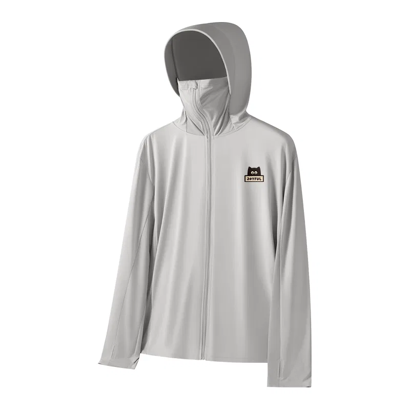 Детская солнцезащитная одежда с принтом [Ice Silk Cooling]Light Gray (Stupid Cat Chest Logo) MINISO, Light Gray