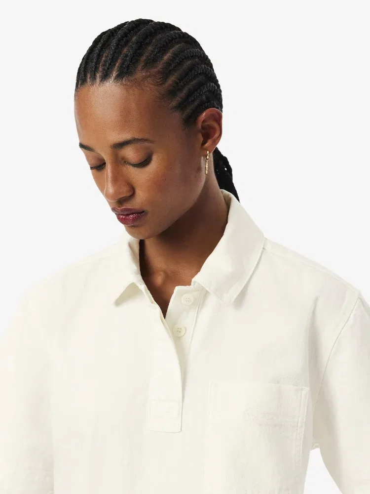 Футболка поло LACOSTE White, джинсовая, 100% хлопок — фото 2
