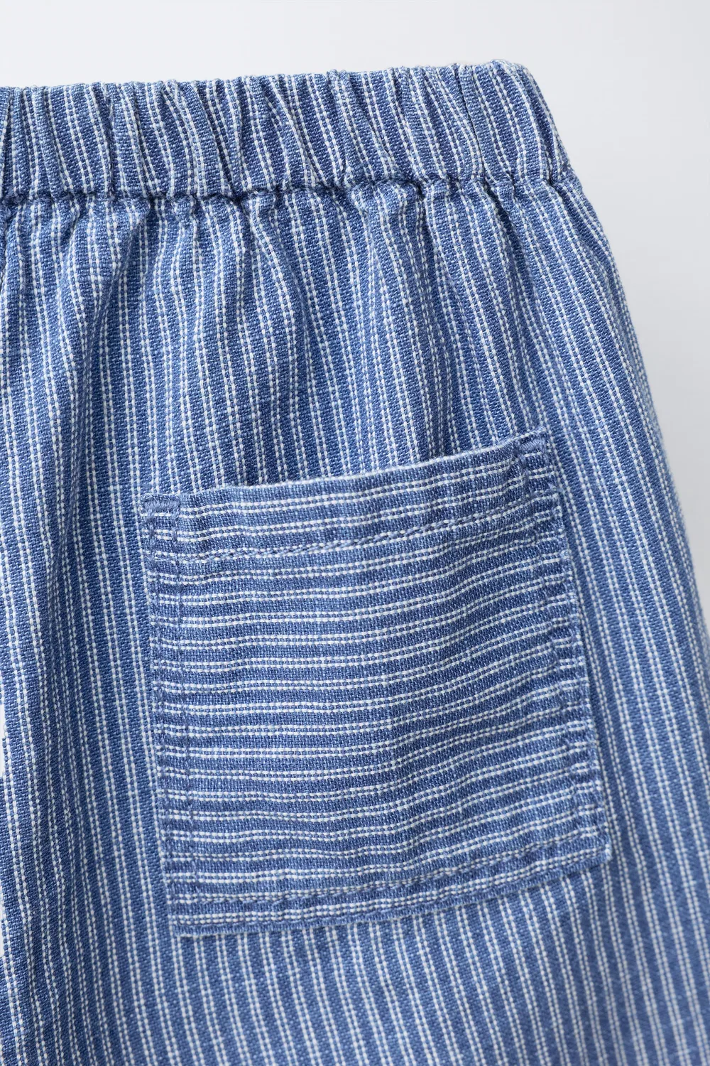 Полосатые бермудские шорты ZARA, Bluish — фото 4