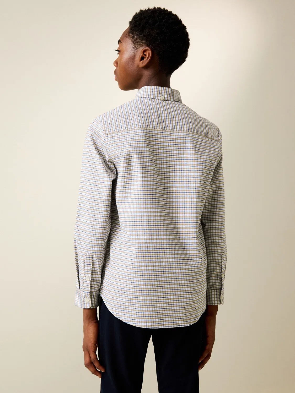 Рубашка Оксфорд, модель Neutral Gingham Next, Neutral Gingham — фото 3