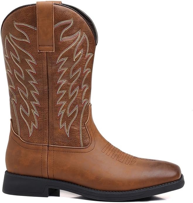 

Мужские вестерн-ботинки XBTEVUDAK коричневого цвета, ботинки, зимние ботинки для мужчин, теплые снегоступы для мужчин с квадратным носком, ретро-классические защитные ботинки