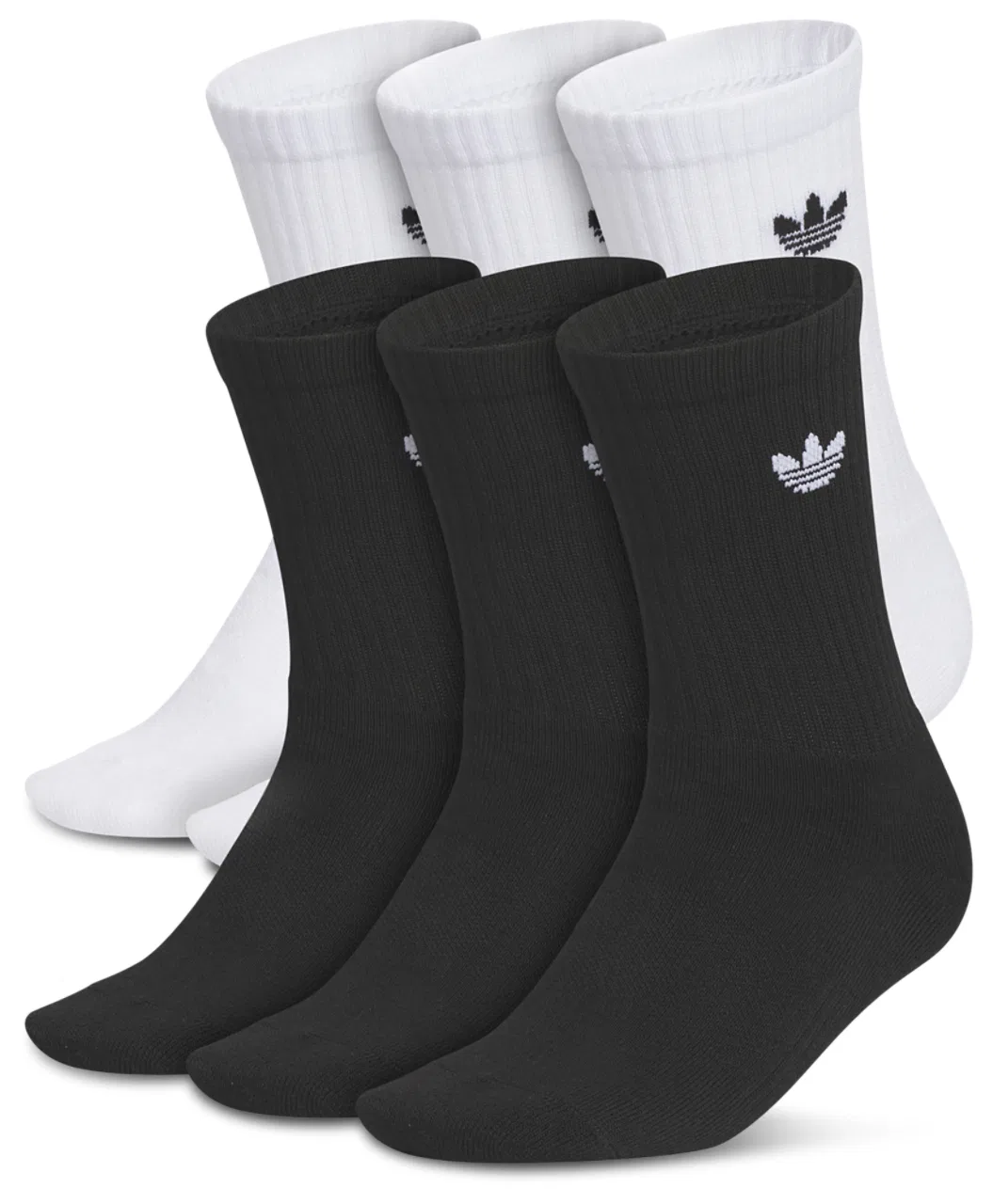 Носки для мальчиков Trefoil 2.0 Crew 6-Pack Adidas, черный/белый