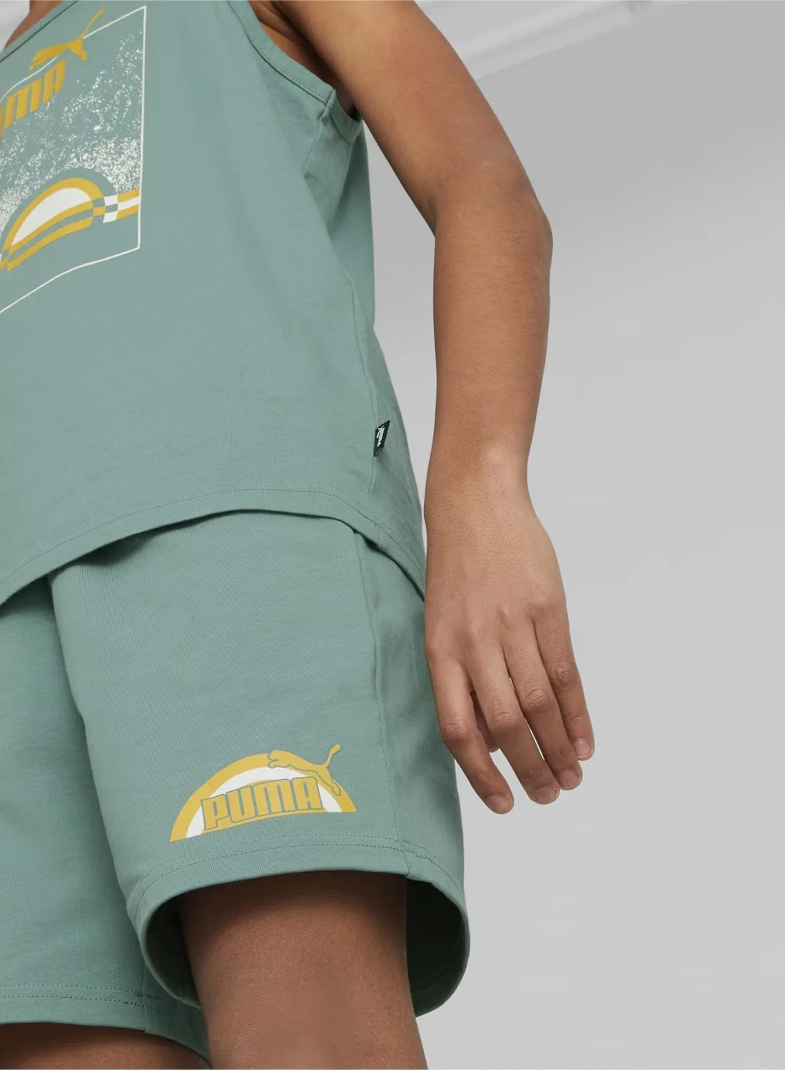 Шорты с граффити-принтом Essentials Puma, аdriatic