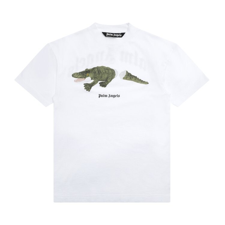 

Футболка Palm Angels Croco Short-Sleeve Tee 'White/Green', белый
