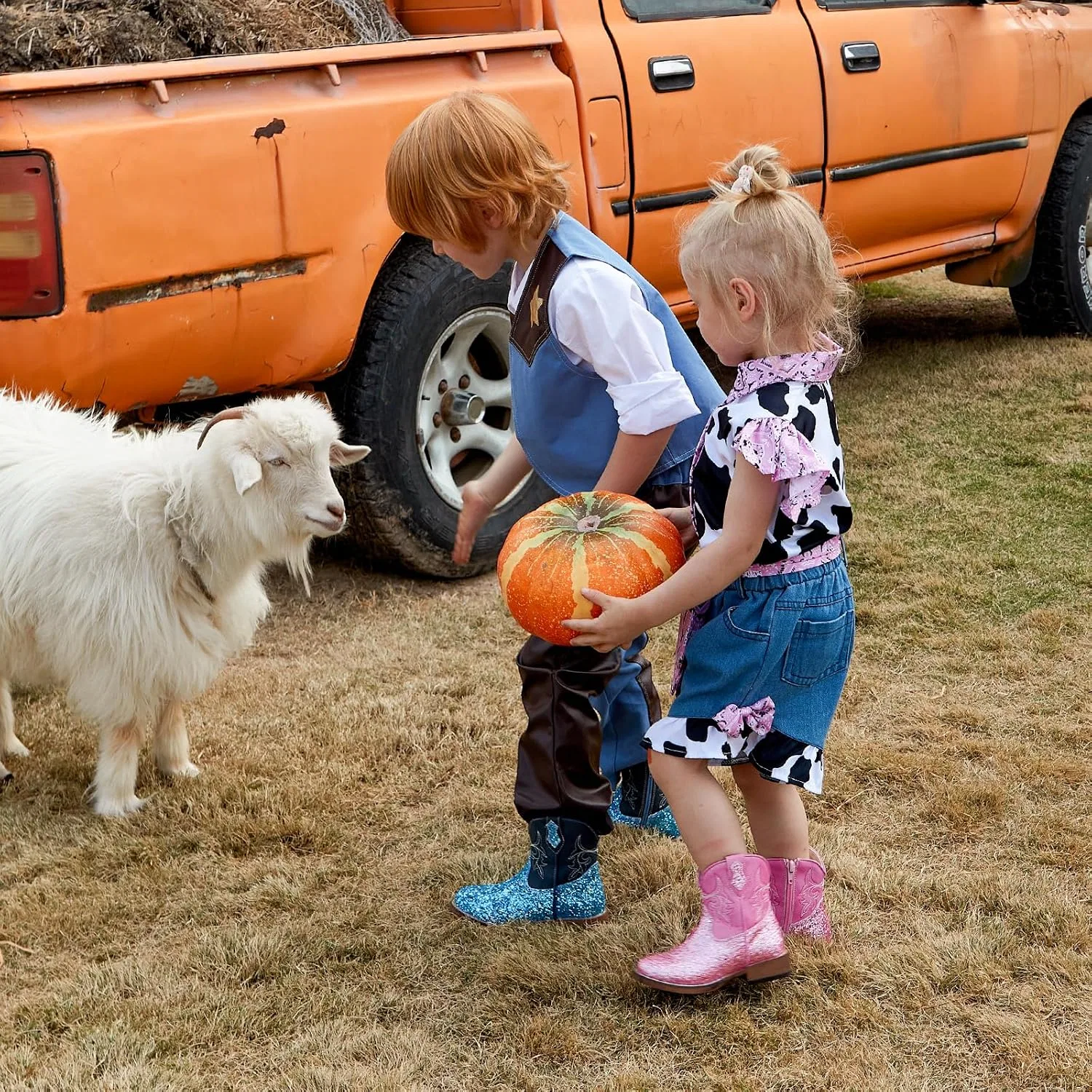 Детские сапоги для девочек с блестками Cowgirl Boots IUV KIDS, Pink Glitter — фото 4