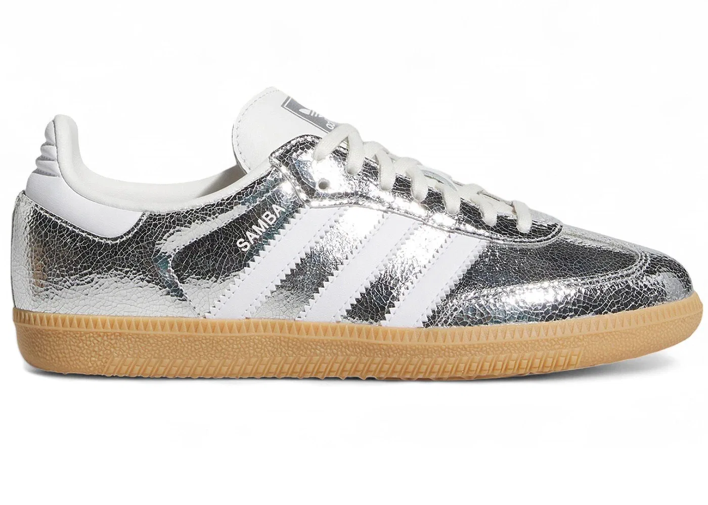 Детские кроссовки с замшей Adidas Samba OG, Silver Metallic/Cloud White/Core White