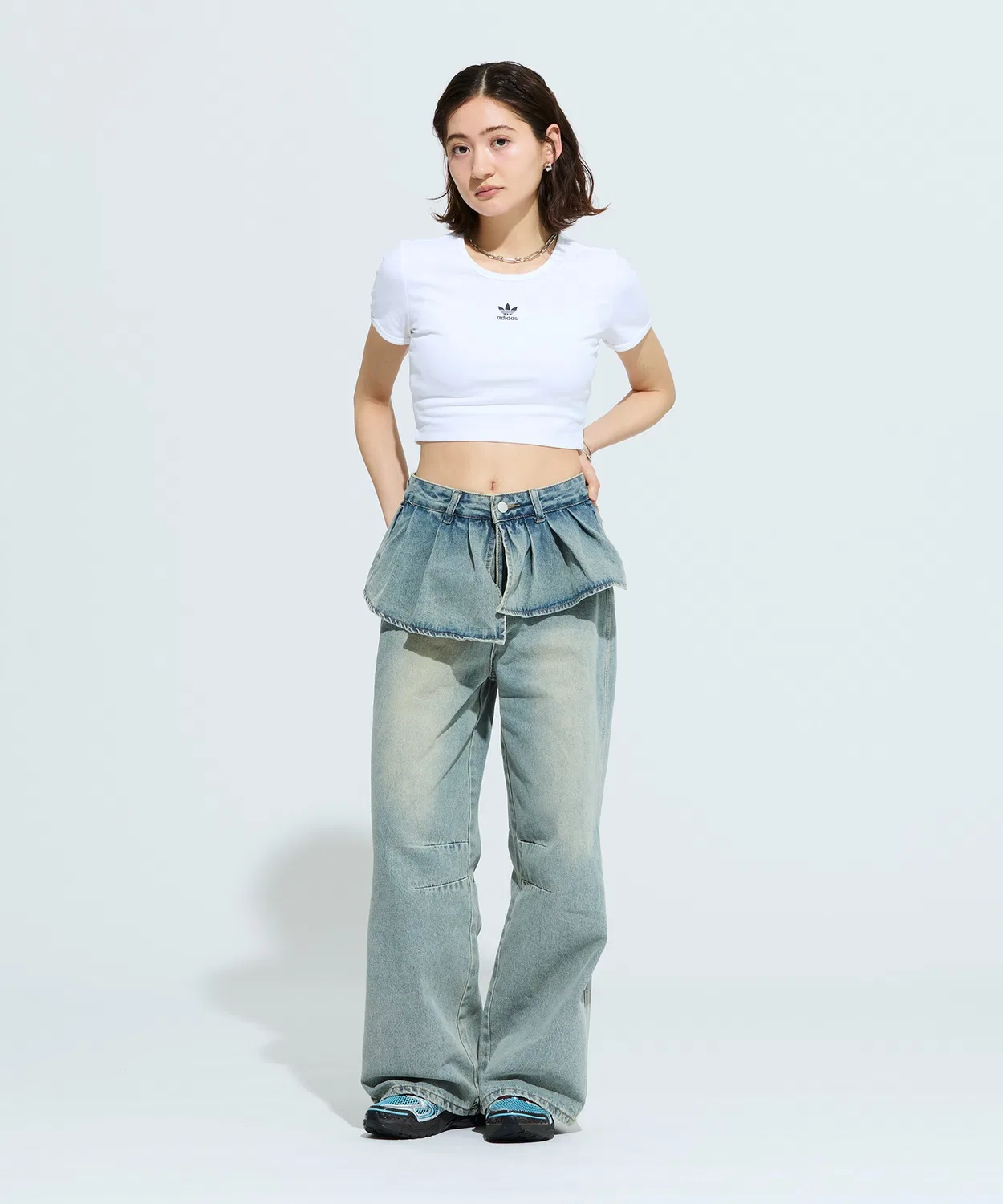 Женская футболка с коротким рукавом из риба Essential Rib Adidas Originals, White Other — фото 2