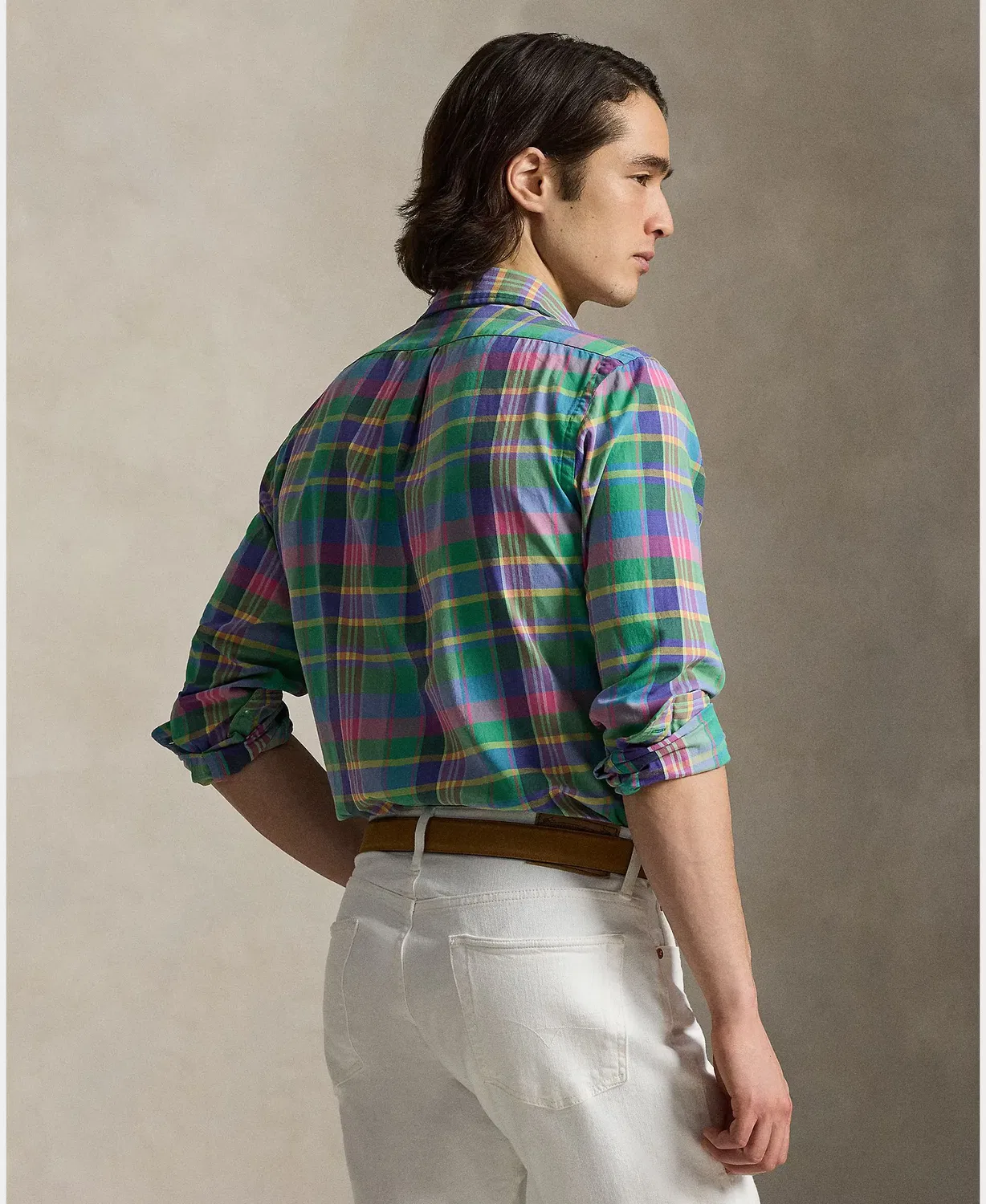 Мужская рубашка с длинным рукавом Custom Fit Polo Ralph Lauren, Verde — фото 2