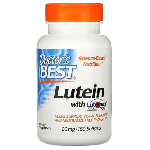 

Лютеин с Lutemax 2020, Doctor's Best, 20 мг, 180 мягких таблеток
