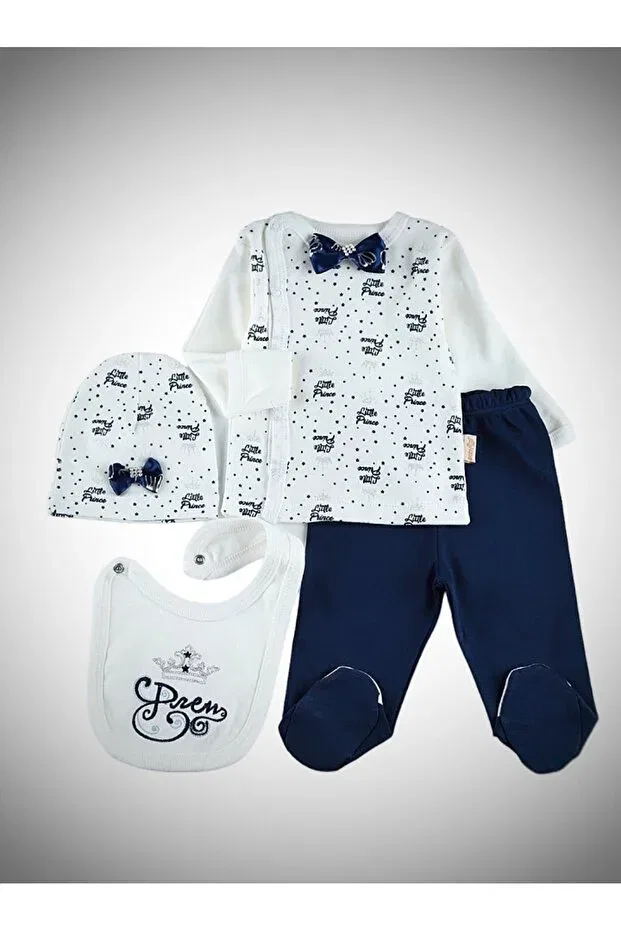 Детское боди-комплект с вышивкой Prince, Babyim, Navy Blue — фото 2