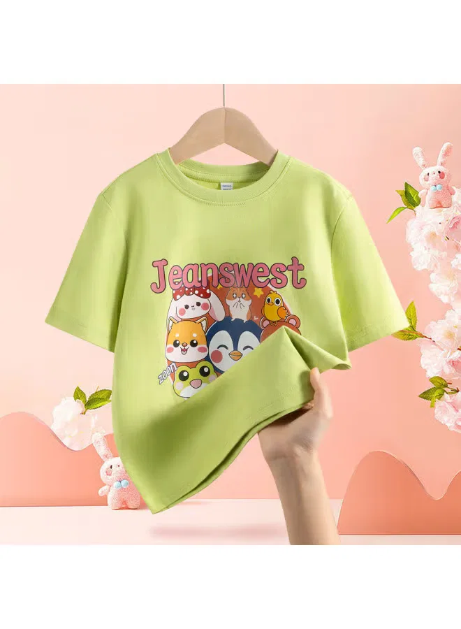 Футболка с коротким рукавом с принтом для девочек Jeanswest, мятный — фото 2